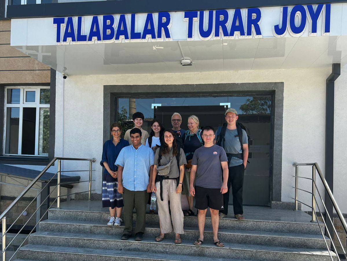 In front of the dormitory